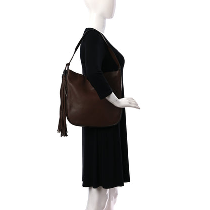 Gucci Pebbled Calfskin Lady Tassel Hobo Brown 2 of 10