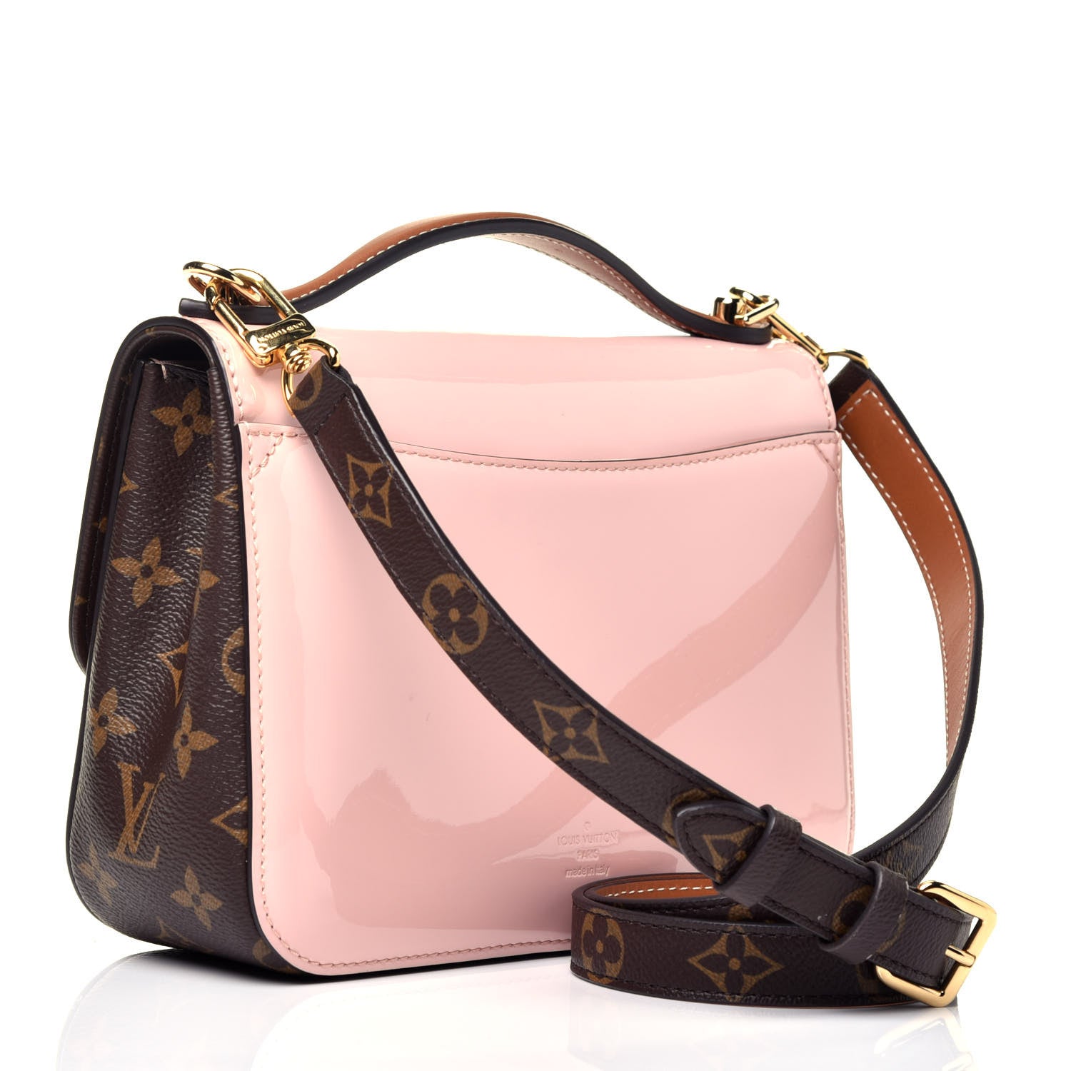 Louis Vuitton Patent Calfskin Monogram Cherrywood BB Rose Ballerine 3 of 11