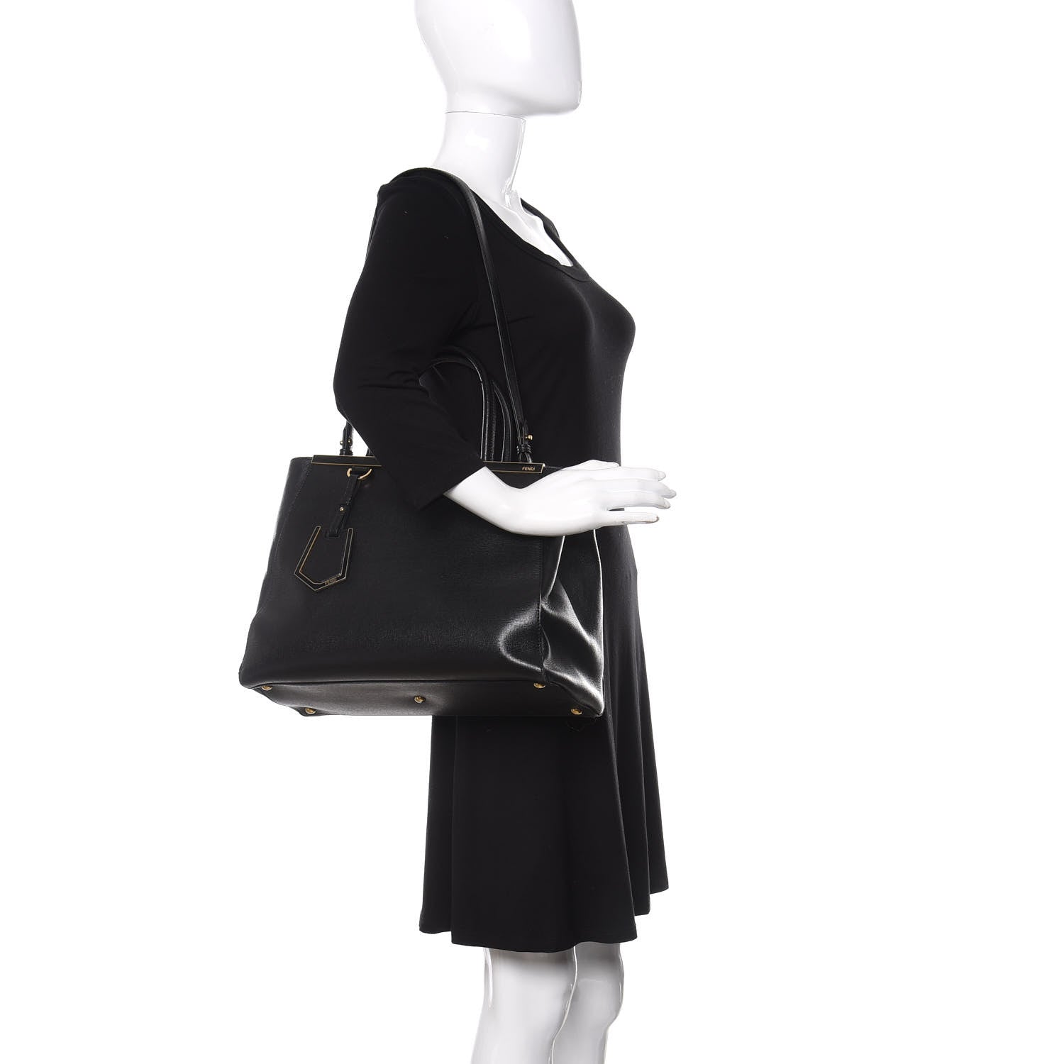 Fendi Vitello Elite Regular 2Jours Tote Black 2 of 11