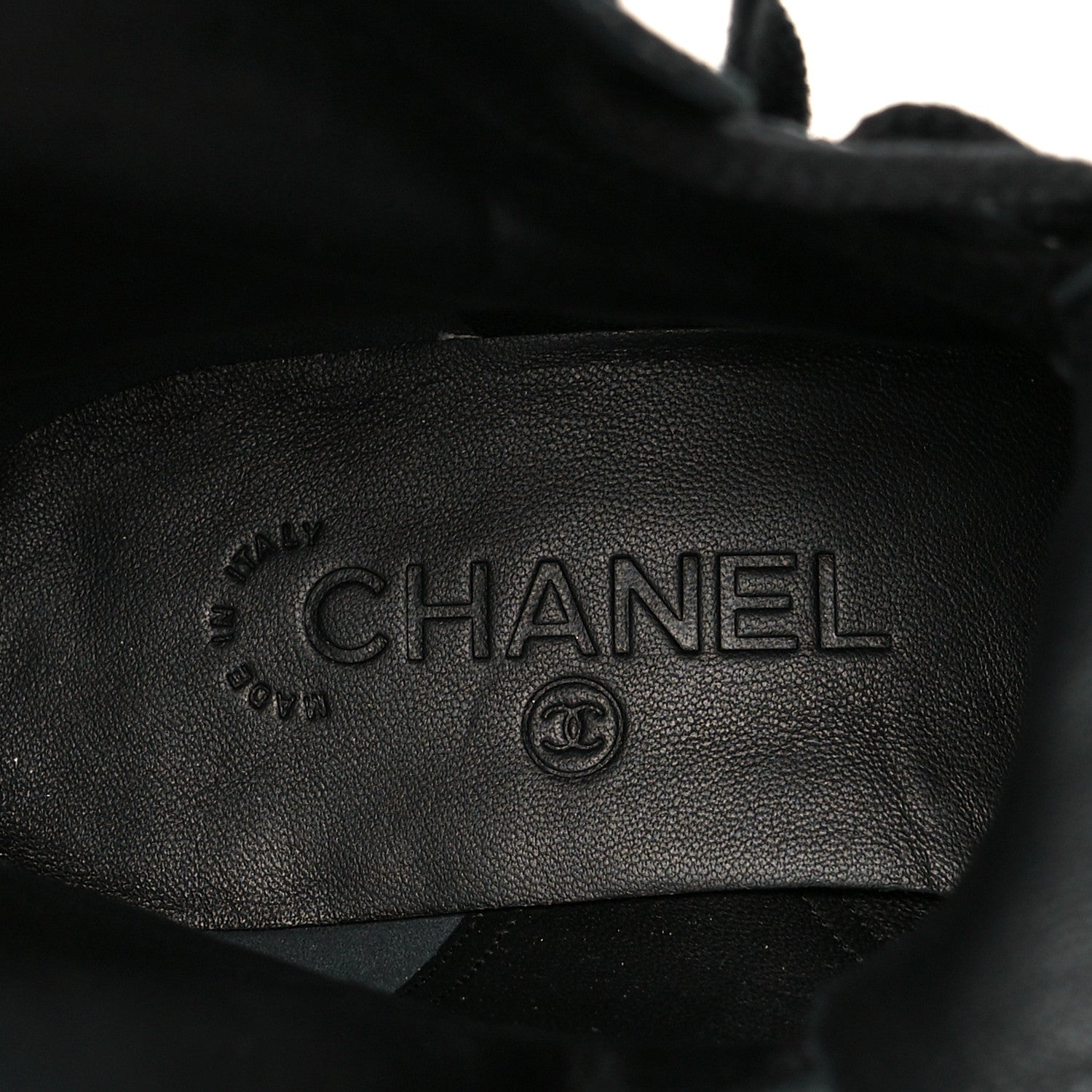 Chanel Calfskin Quilted Lace Up Combat Boots 38.5 Black 7 of 9