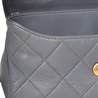 Chanel Lambskin Quilted Small La Parisienne Top Handle Flap Grey 9 of 9