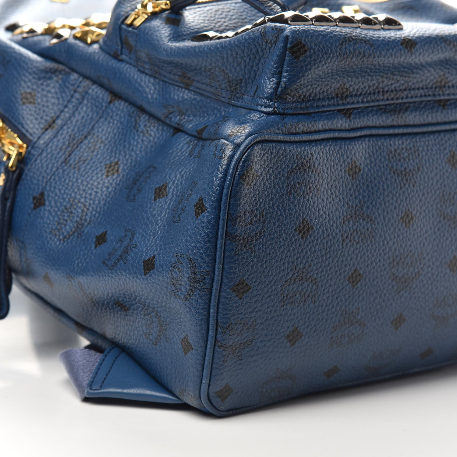 MCM Visetos Studded Medium Stark M Backpack Blue 6 of 7