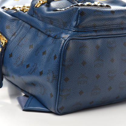 MCM Visetos Studded Medium Stark M Backpack Blue 6 of 7