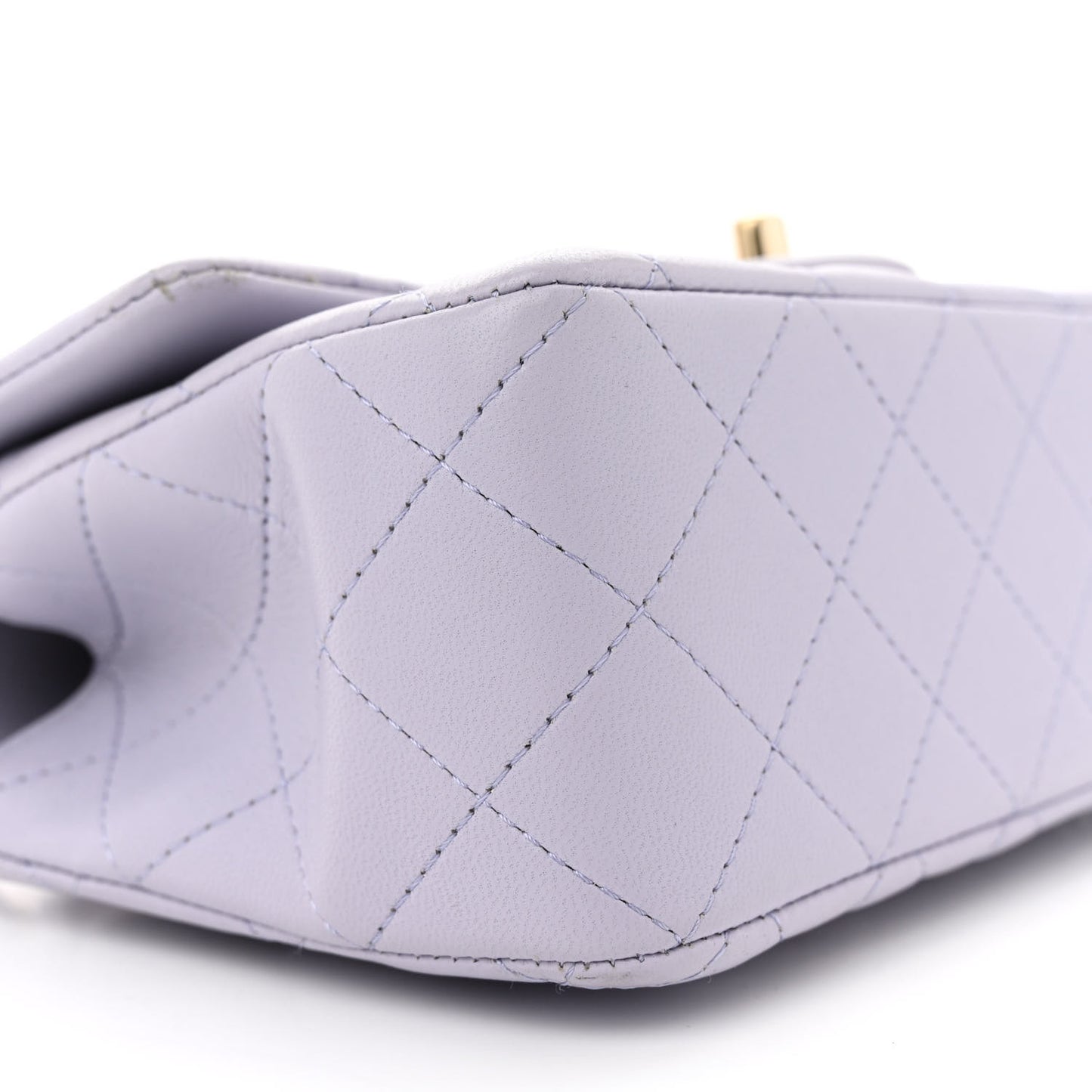 Lambskin Quilted Mini Top Handle Rectangular Flap Light Purple