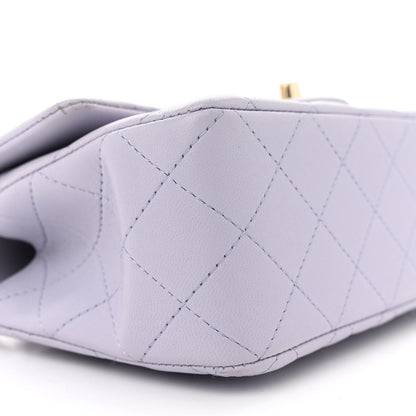 Chanel Lambskin Quilted Mini Top Handle Rectangular Flap Light Purple 9 of 12