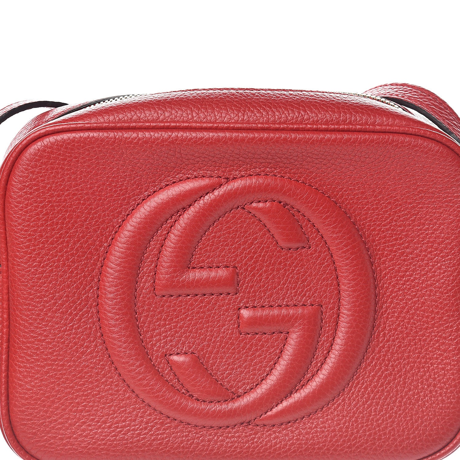 Gucci Pebbled Calfskin Small Soho Disco Bag Tabasco Red 7 of 9