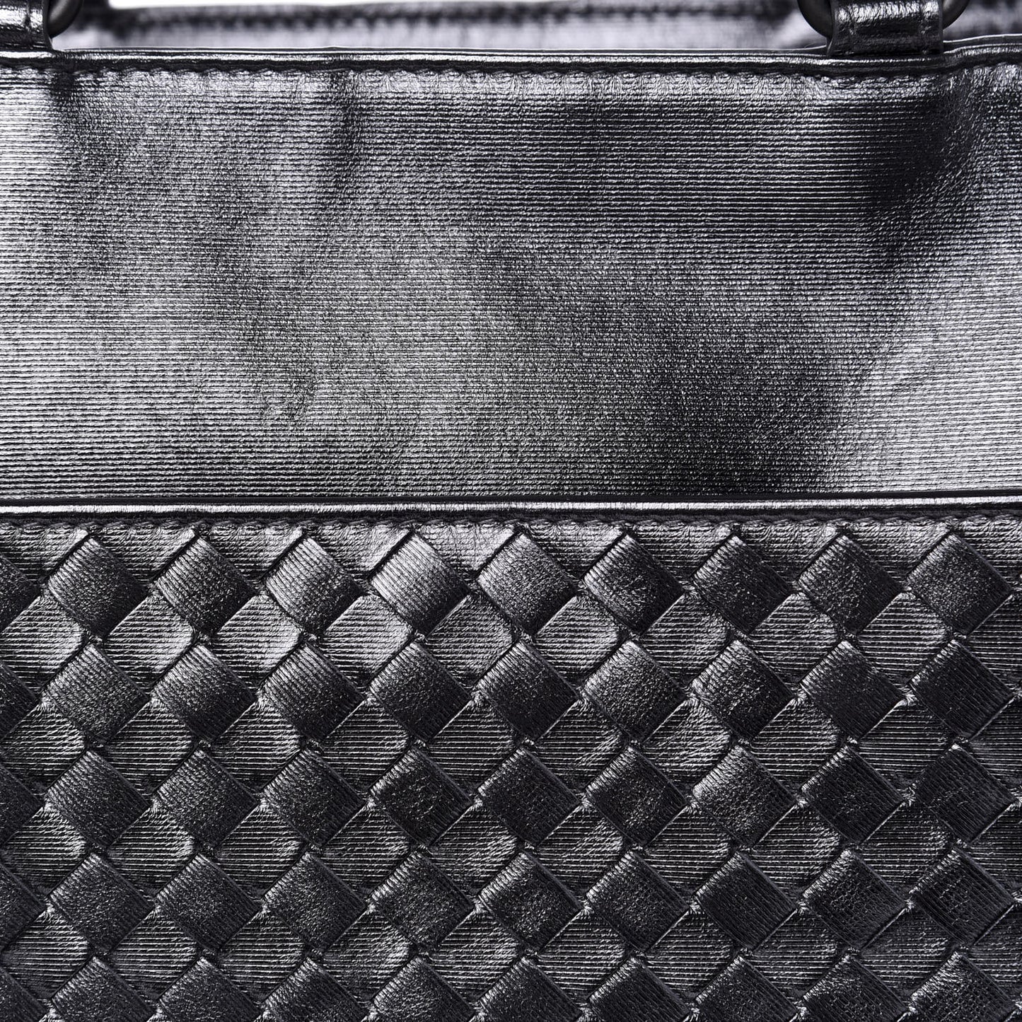 Metallic Grosgrain Intrecciato Tote Argento Ossidato