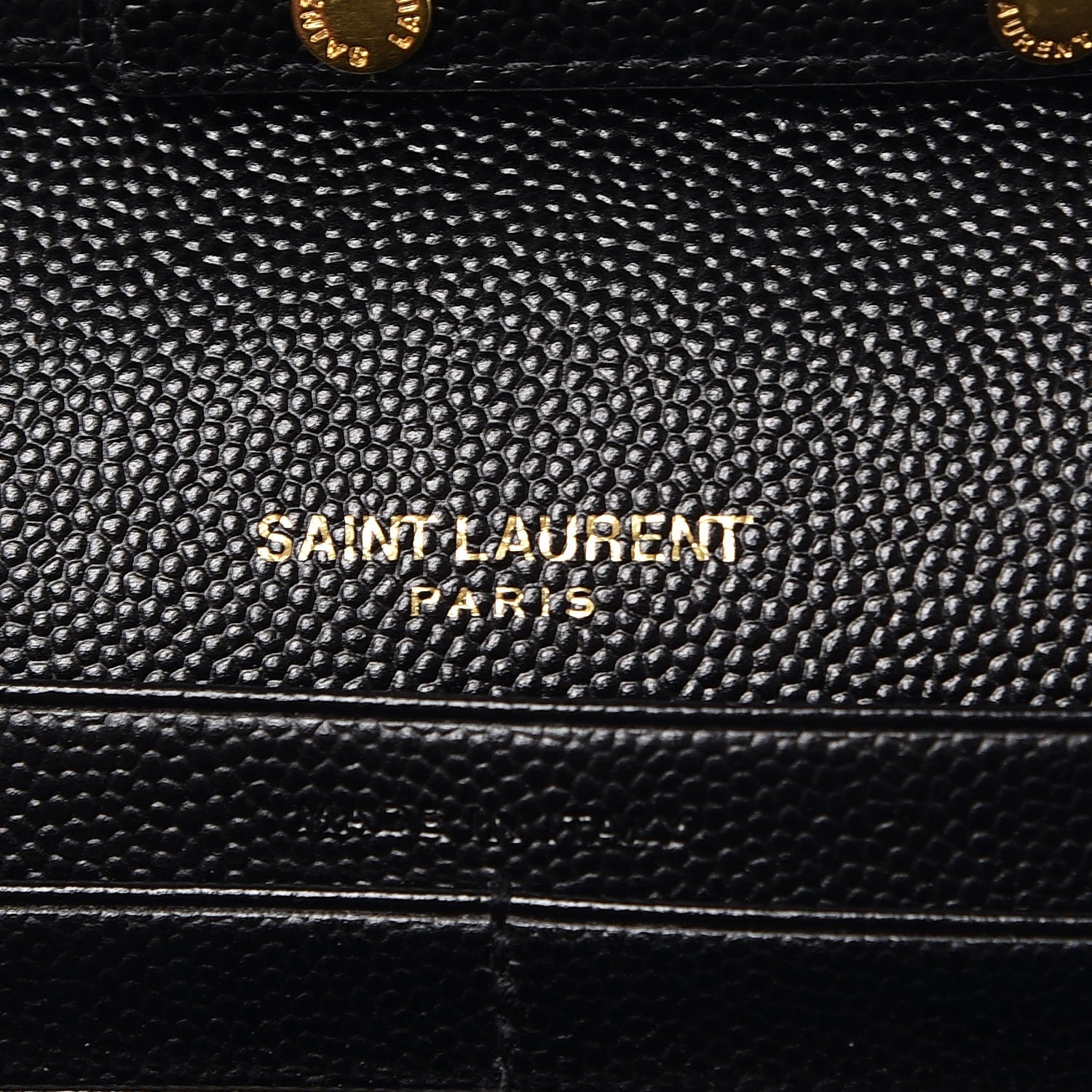 Saint Laurent Grain De Poudre Matelasse Chevron Monogram Chain Wallet Black 6 of 7