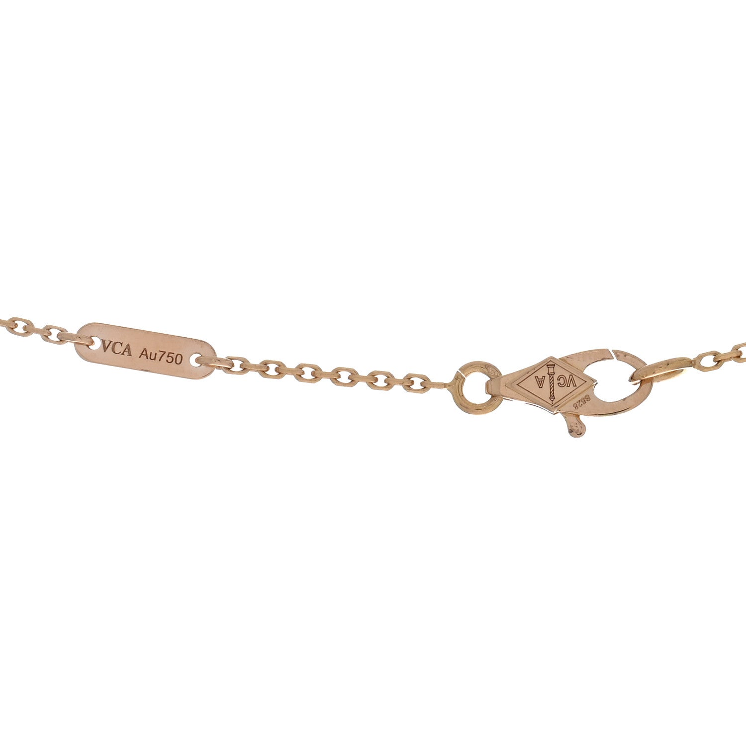 Van Cleef & Arpels 18K Rose Gold Carnelian Sweet Alhambra Pendant Necklace 4 of 4