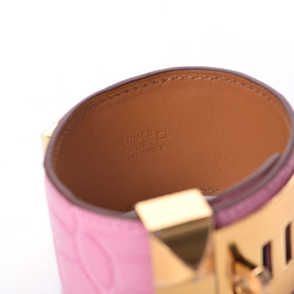 Hermes Matte Alligator Collier De Chien CDC Bracelet T2 5P Pink 4 of 6