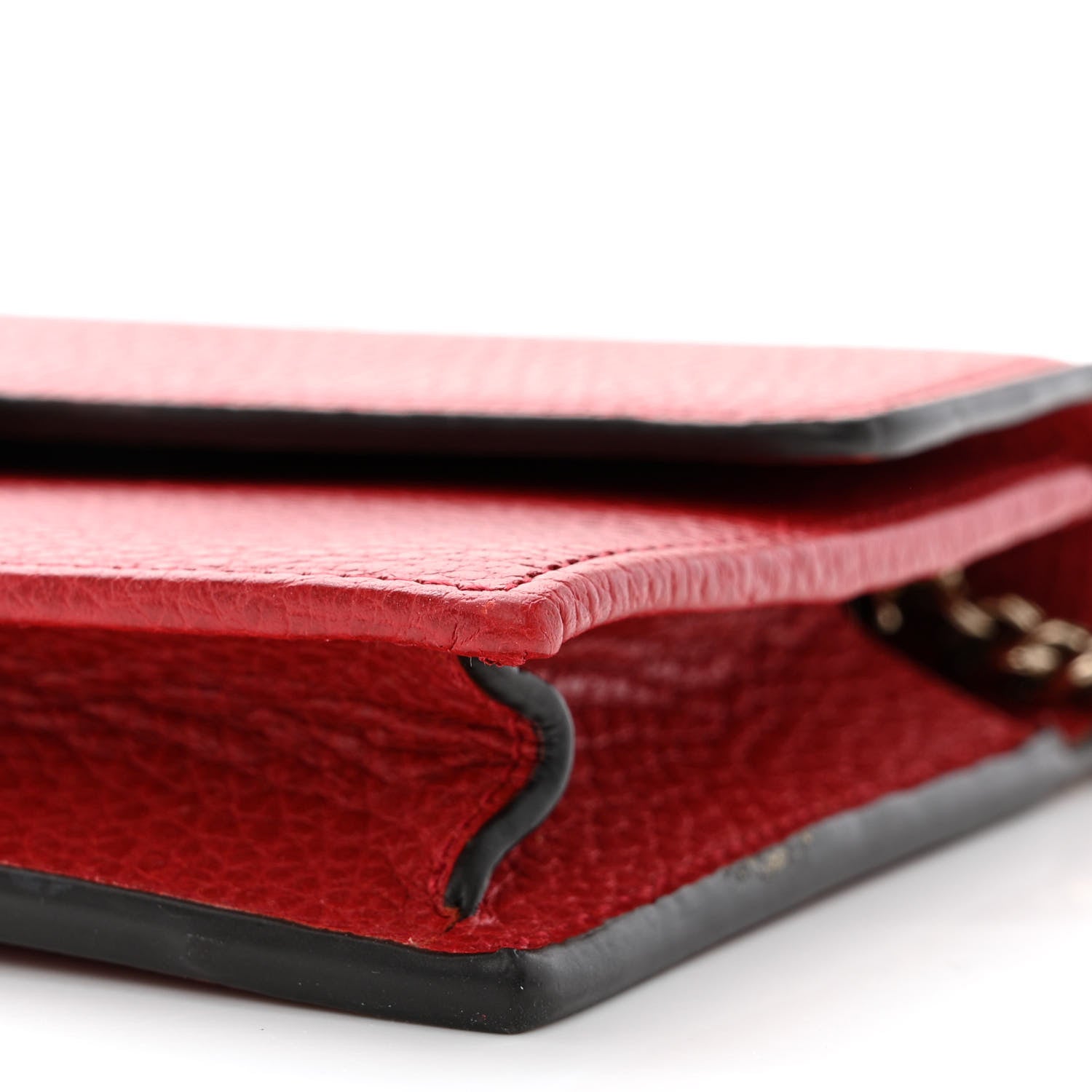 Gucci Dollar Calfskin Interlocking G Chain Wallet Red 11 of 12