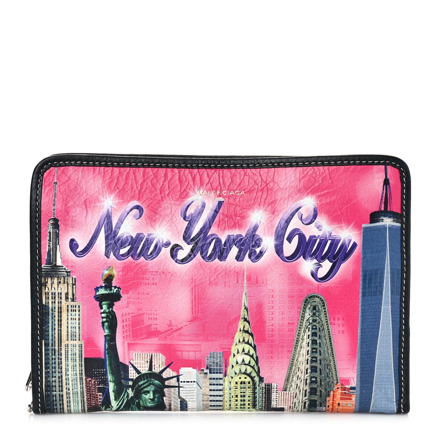 Agneau Arena NYC Mini Bazar Pouch Rose Black Gris Rouge