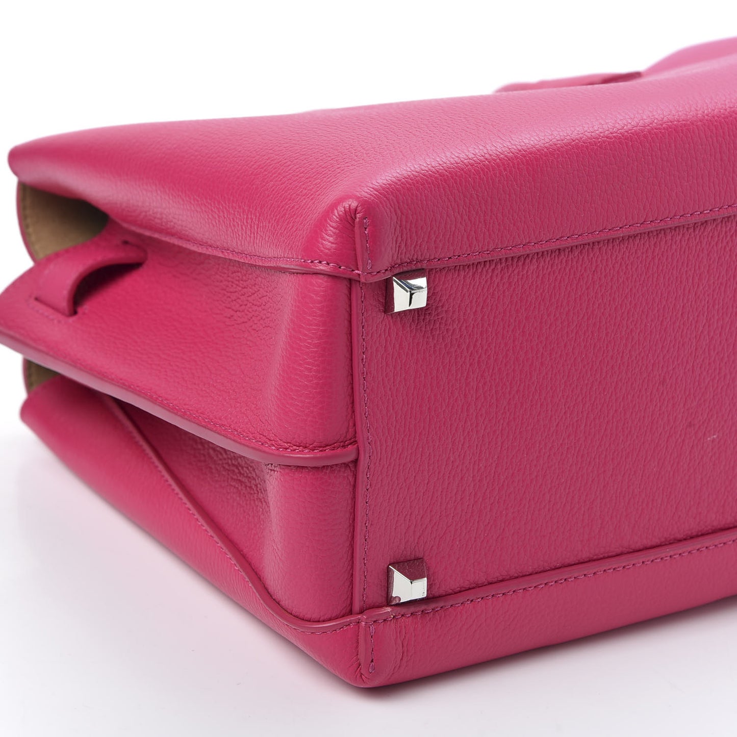 Grained Calfskin Medium Milla Tote Beetroot Pink