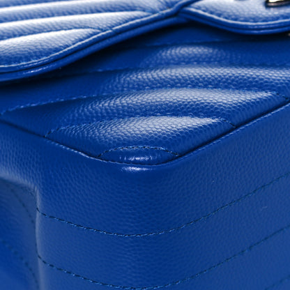 Chanel Caviar Chevron Quilted Mini Square Flap Blue 9 of 13