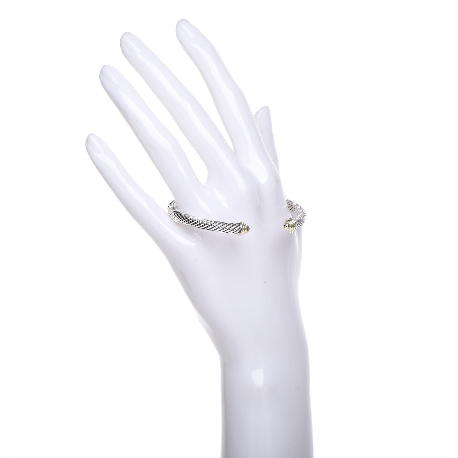 David Yurman Sterling Silver 14K Yellow Gold 5mm Cable Classics Bracelet 2 of 4