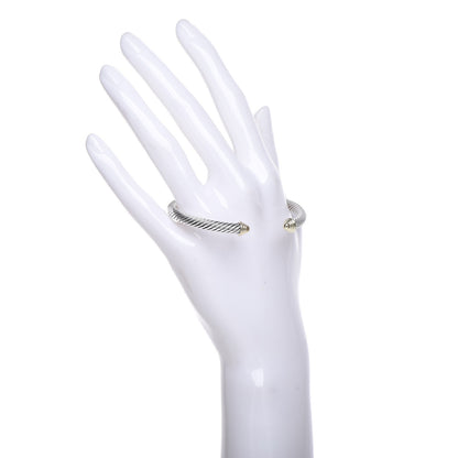 David Yurman Sterling Silver 14K Yellow Gold 5mm Cable Classics Bracelet 2 of 4