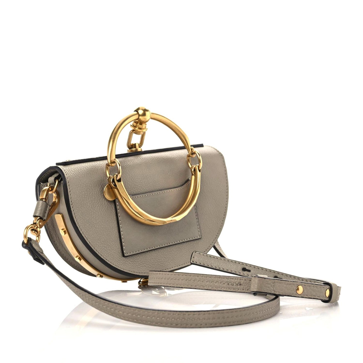 Chloe Calfskin Small Nile Bracelet Minaudiere Bag Motty Grey 2 of 13