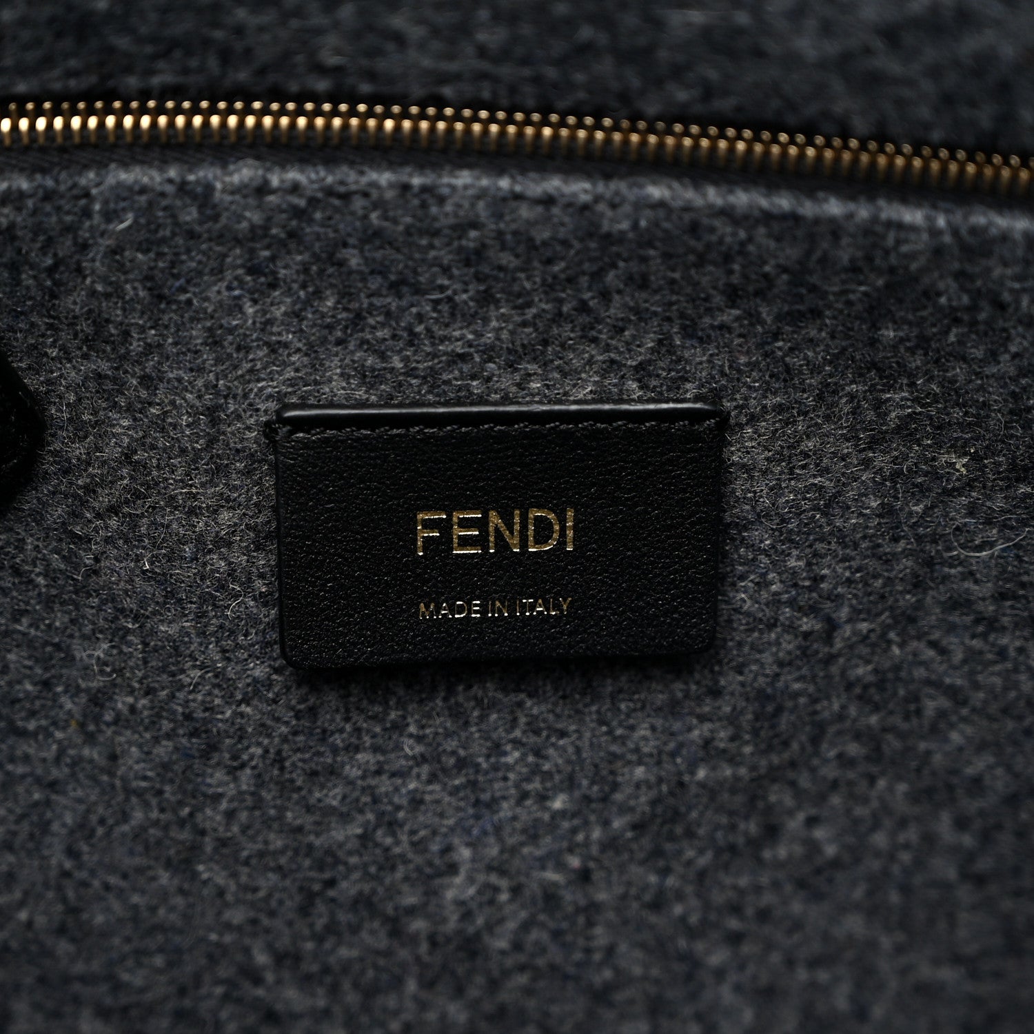 Fendi Melange Flannel Plexiglass Satin Logo Embroidered Threaded Edge Large Fendi Sunshine Shopper Tote Grigio Black 6 of 10
