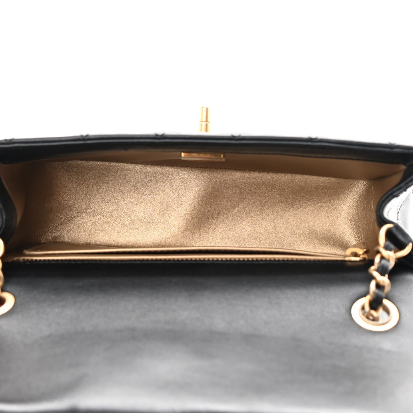 Lambskin Quilted Mini Rectangular Pearl Crush Flap Black