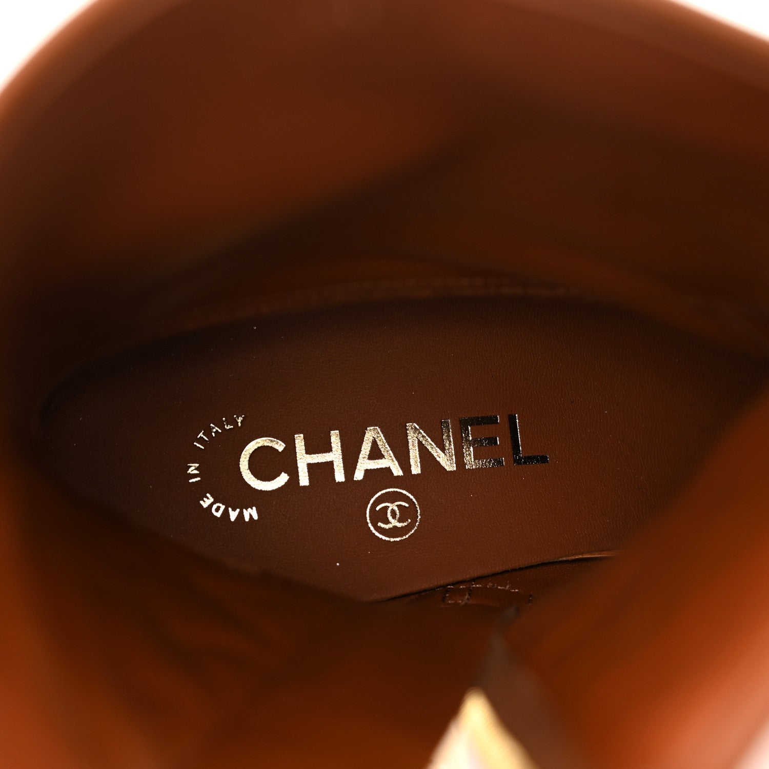 Chanel Calfskin CC Logo Mid Calf Boots 38.5 Caramel 8 of 8