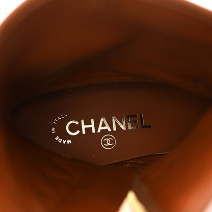 Chanel Calfskin CC Logo Mid Calf Boots 38.5 Caramel 8 of 8