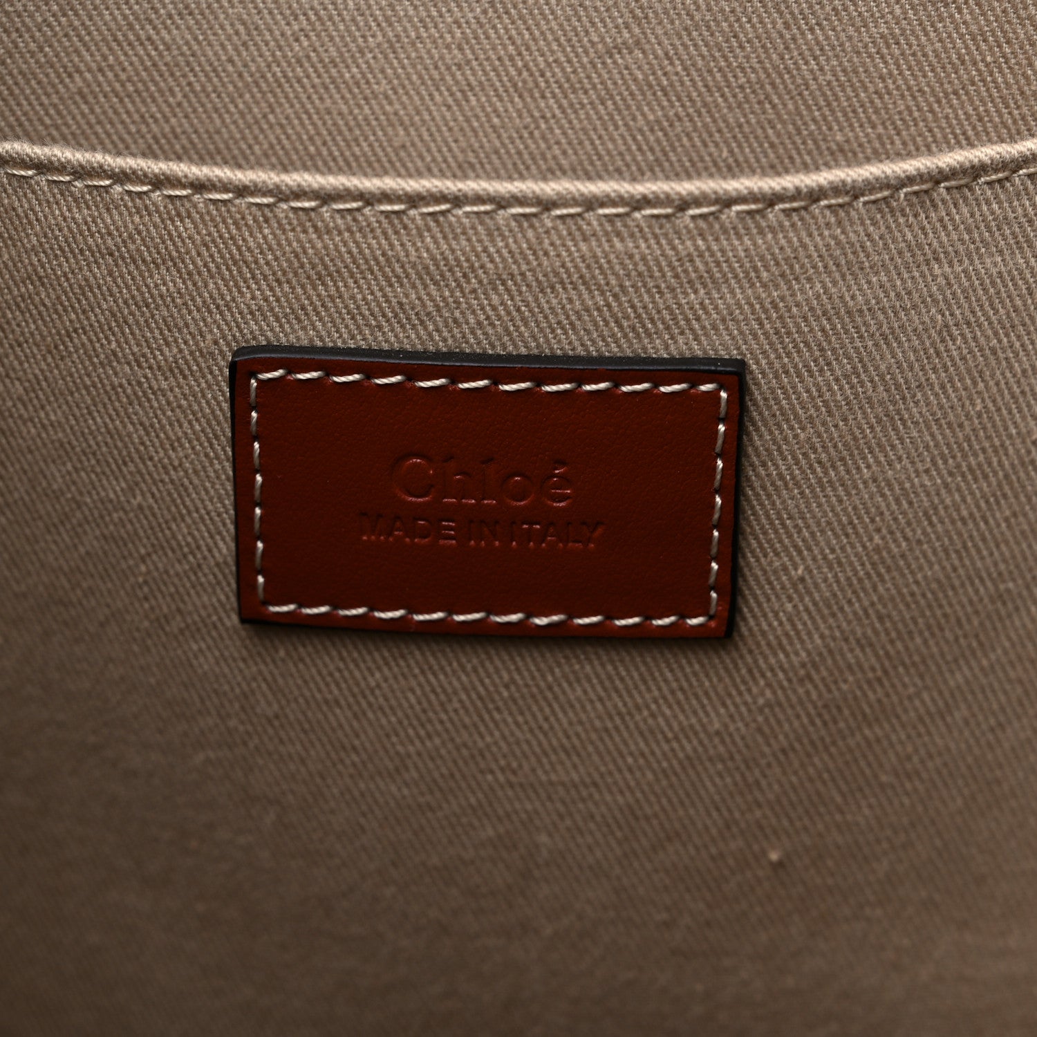 Chloe Cotton Calfskin Medium Woody Ribbon Tote White Brown 6 of 12