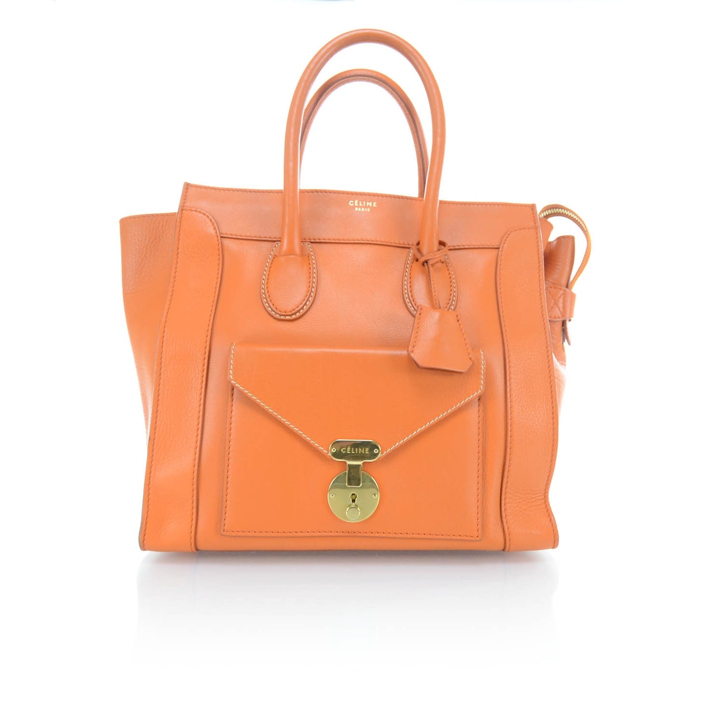 Smooth Calfskin Mini Envelope Luggage Orange