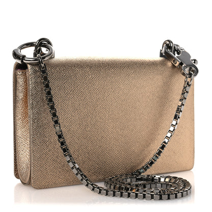 Dolce & Gabbana Metallic Calfskin DG Girls Millennials Crossbody Bag Gold 3 of 15