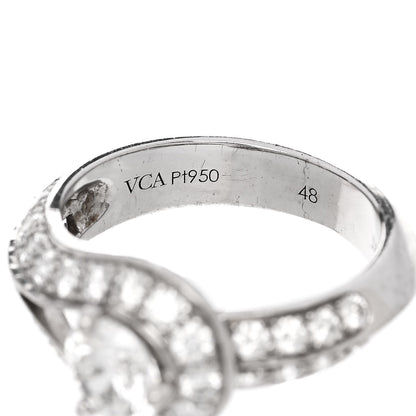 Van Cleef & Arpels Platinum Diamond .70ct Couture Solitaire Ring 48 4.5 6 of 7