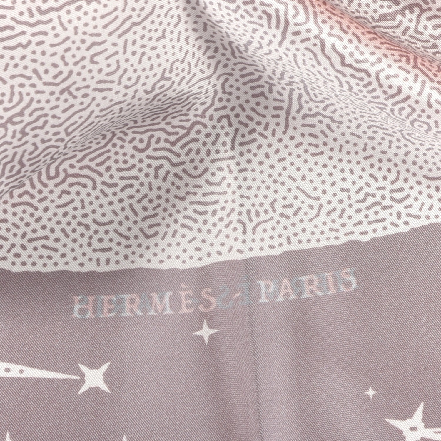 Hermes Silk Double Face Clair De Lune Scarf 90 Orange Gris White 4 of 5
