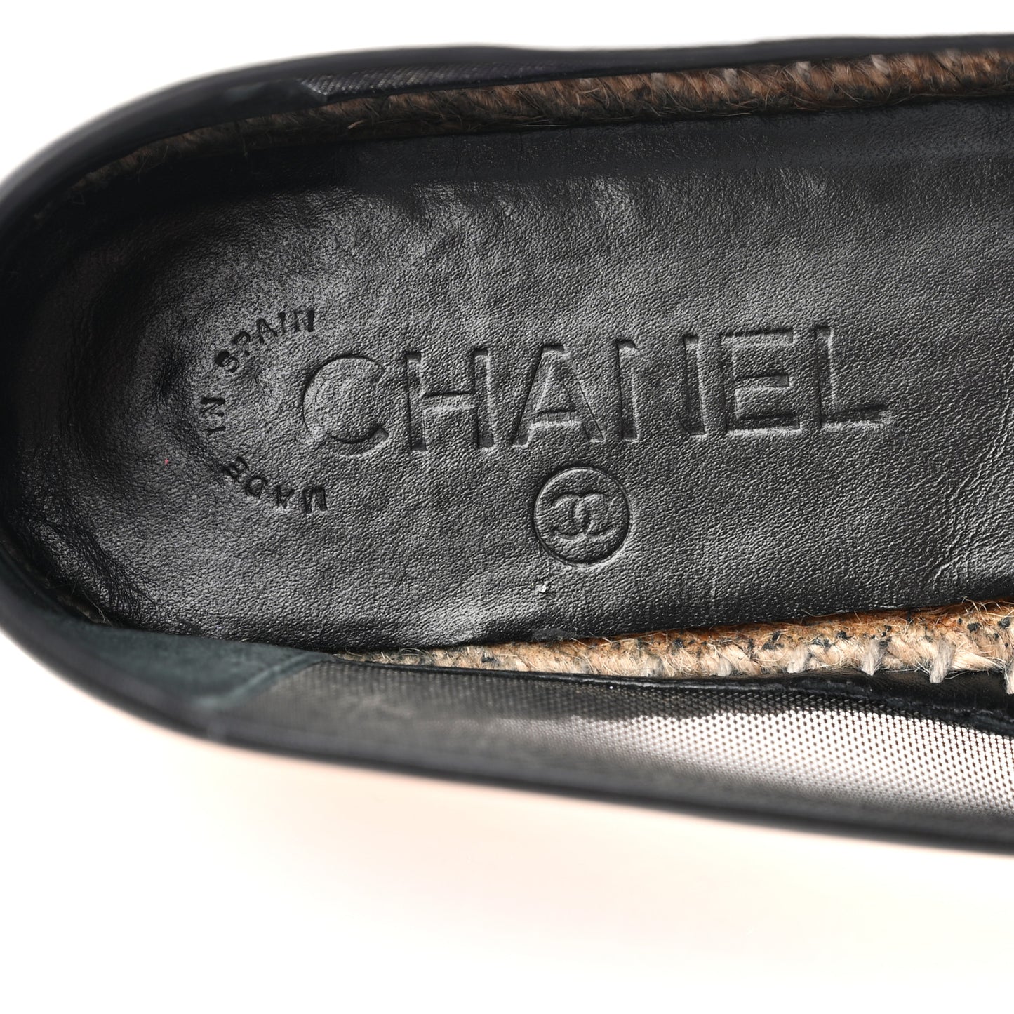 Mesh Grosgrain CC Espadrilles 38 Black