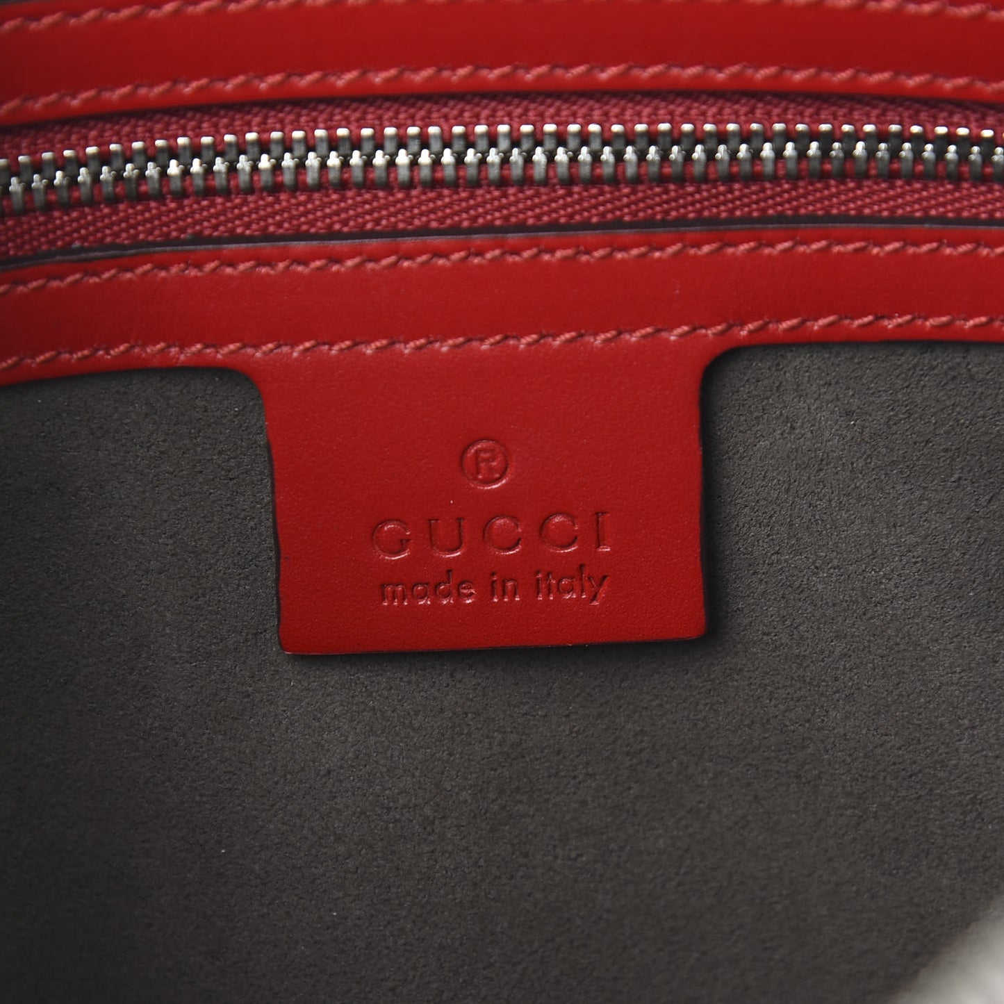 Guccissima Zip Pouch Wristlet Red