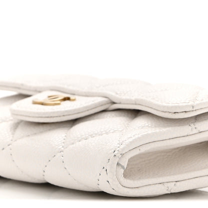 Chanel Caviar Quilted Flap Card Holder Wallet White 10 of 11