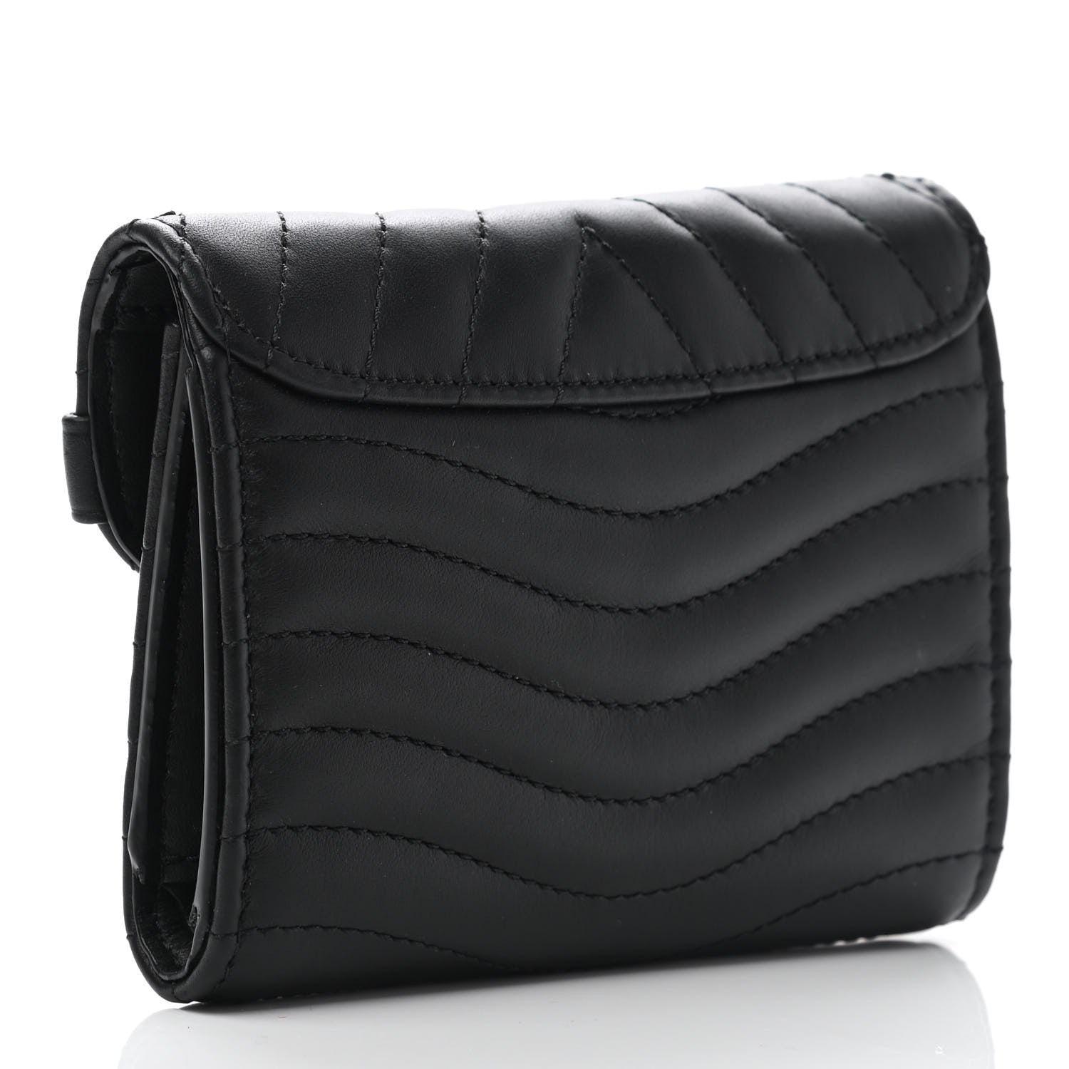 Louis Vuitton Calfskin New Wave Compact Wallet Black 3 of 7