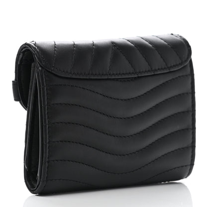 Louis Vuitton Calfskin New Wave Compact Wallet Black 3 of 7