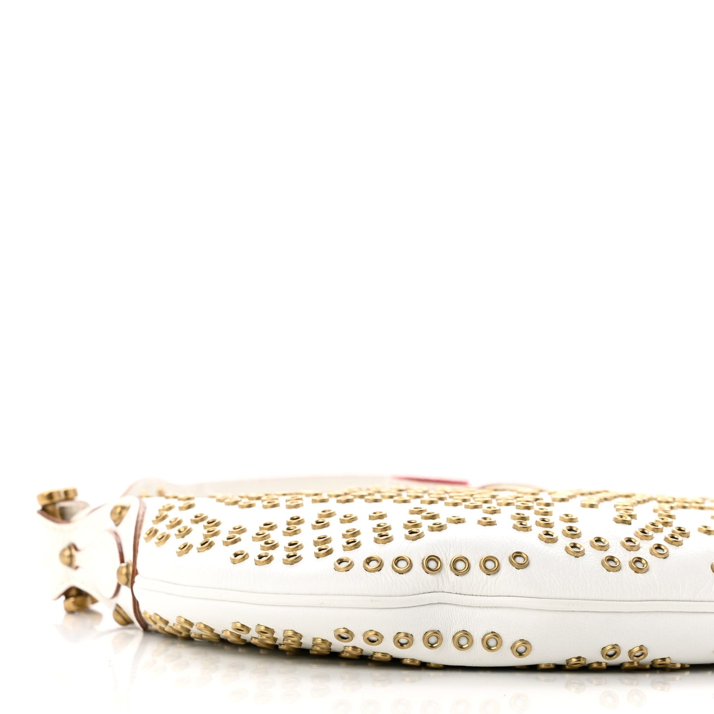 Calfskin Studded Small Pelham Shoulder Bag White