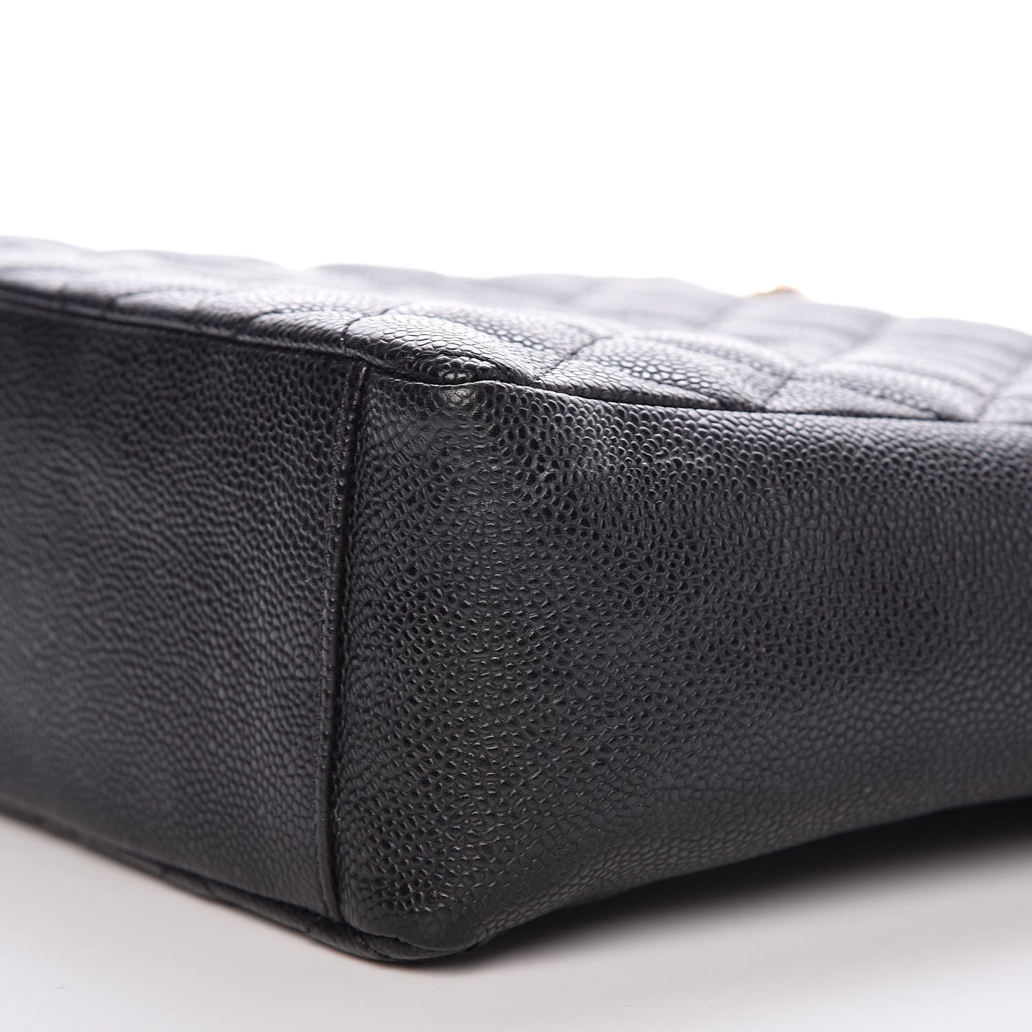Caviar Quilted Petit Shopping Tote PST Black