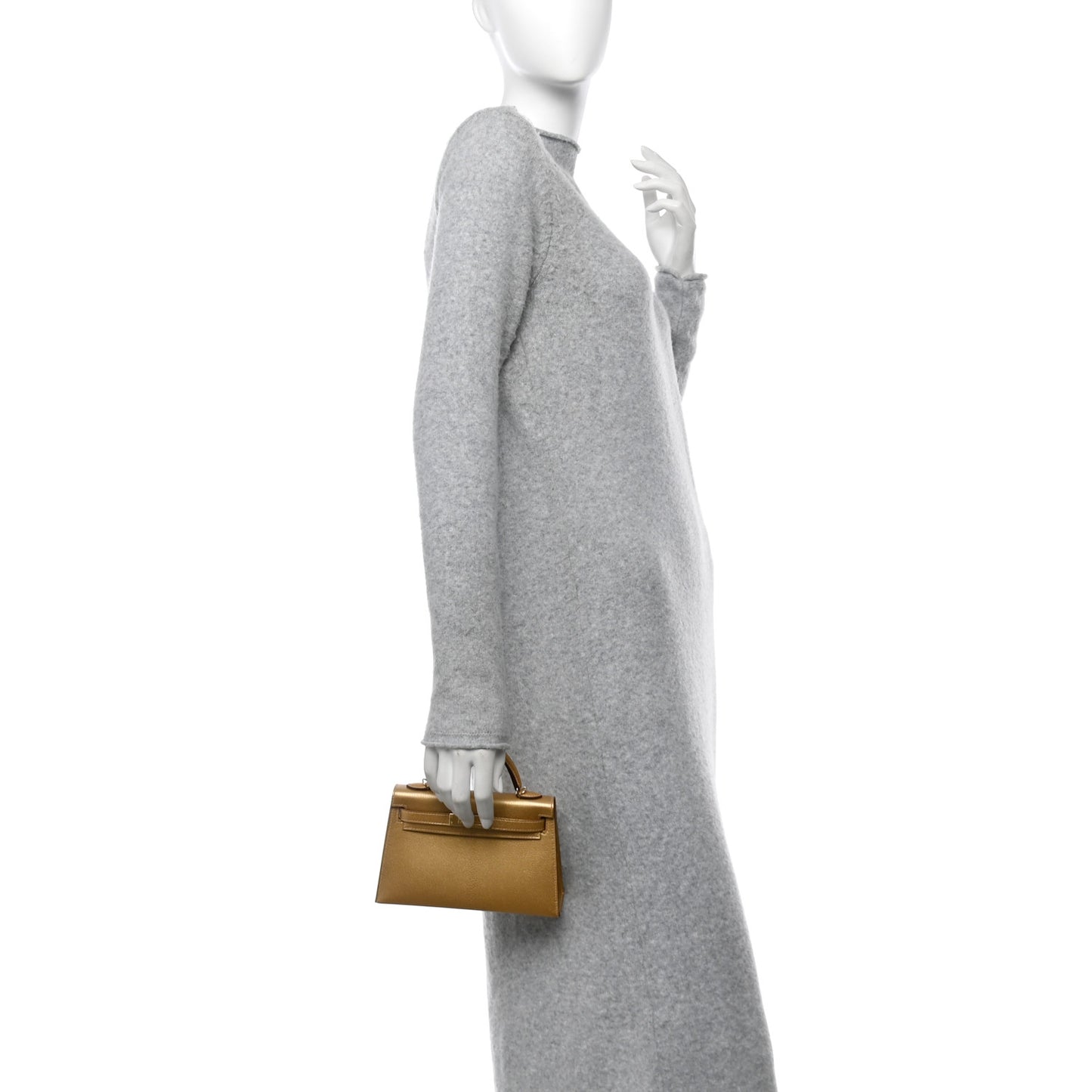 Metallic Chevre Chamkilight Mini Kelly Sellier 20 Dore
