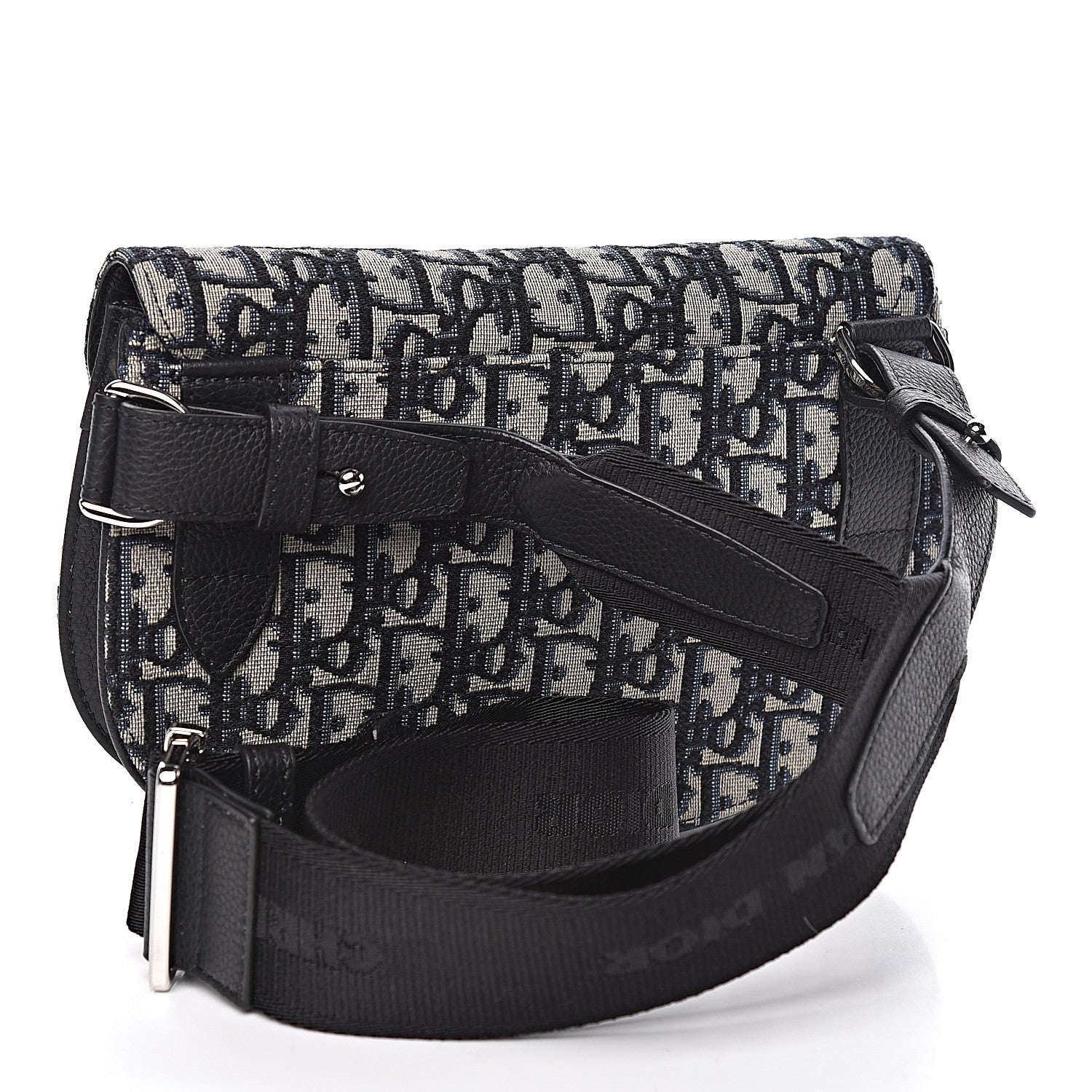 Christian Dior Oblique Saddle Messenger Pouch Beige Black 3 of 10