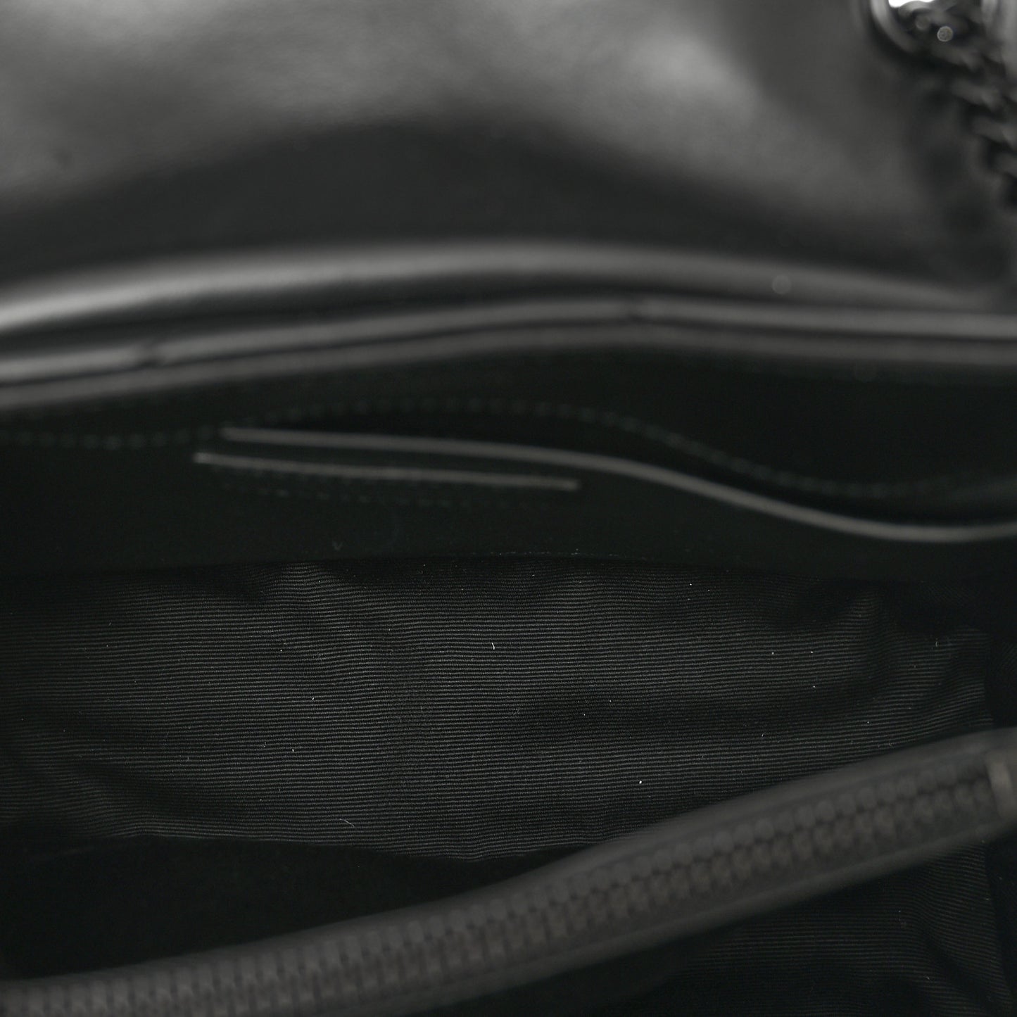 Calfskin Y Quilted Monogram Monochrome Small Loulou Chain Satchel Black