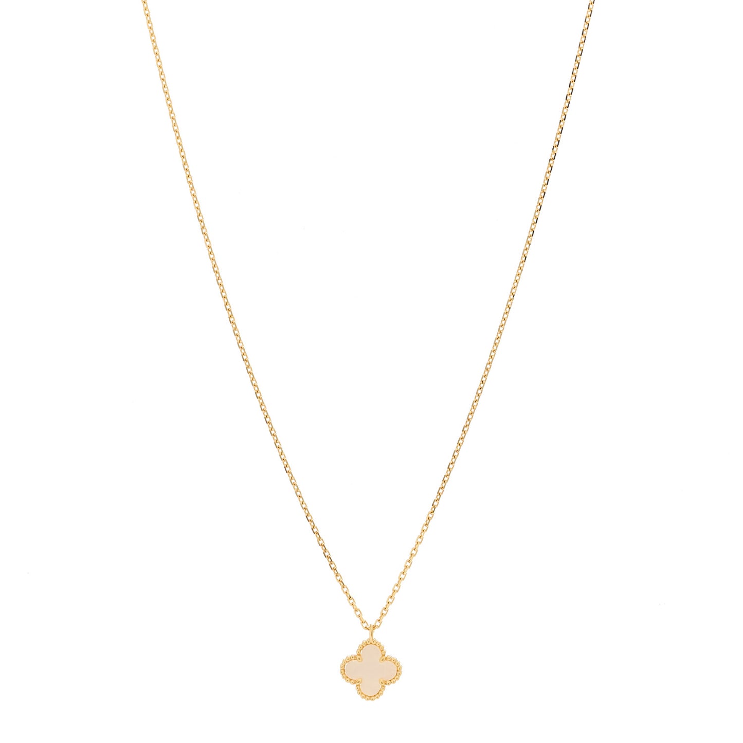 18K Yellow Gold Mother of Pearl Sweet Alhambra Pendant Necklace