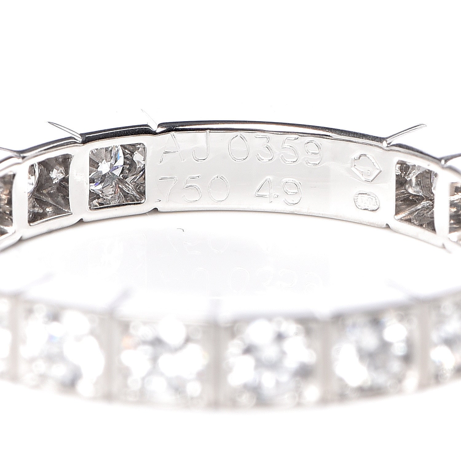 Cartier 18K White Gold Diamond 3mm Lanieres Ring 49 4.75 5 of 6