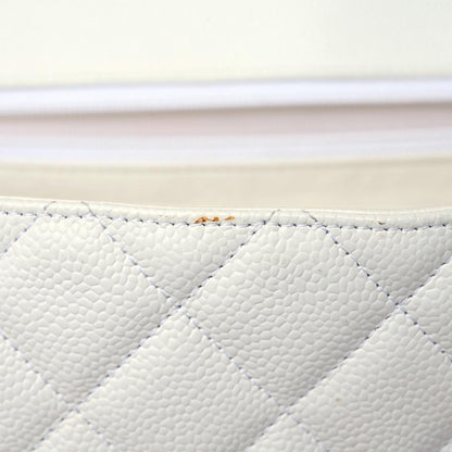 Chanel Caviar Quilted Maxi Single Flap White 14 of 22