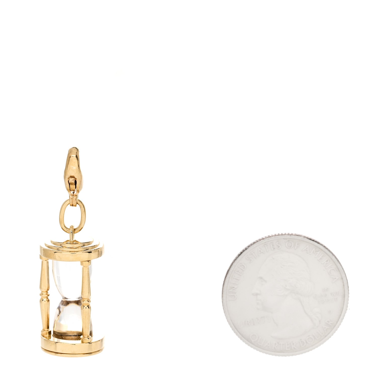 Tiffany 18K Yellow Gold Rock Crystal Hourglass Charm 2 of 4