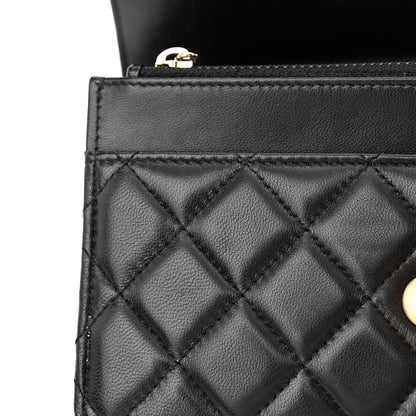 Chanel Lambskin Quilted Pearl Crush Wallet On Chain WOC Black 13 of 13