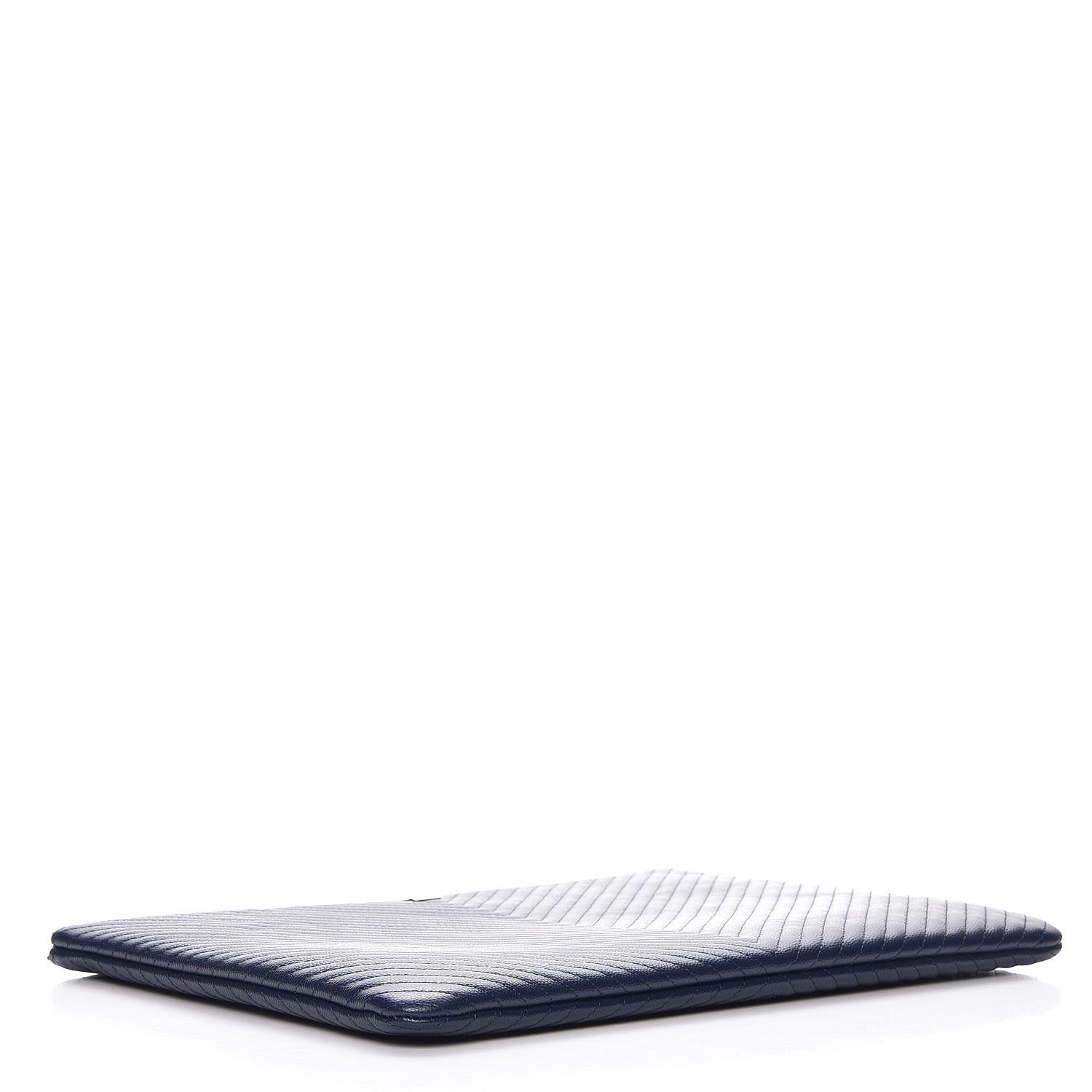 Chanel Caviar Chevron Quilted Large Cosmetic Case Navy 4 of 7