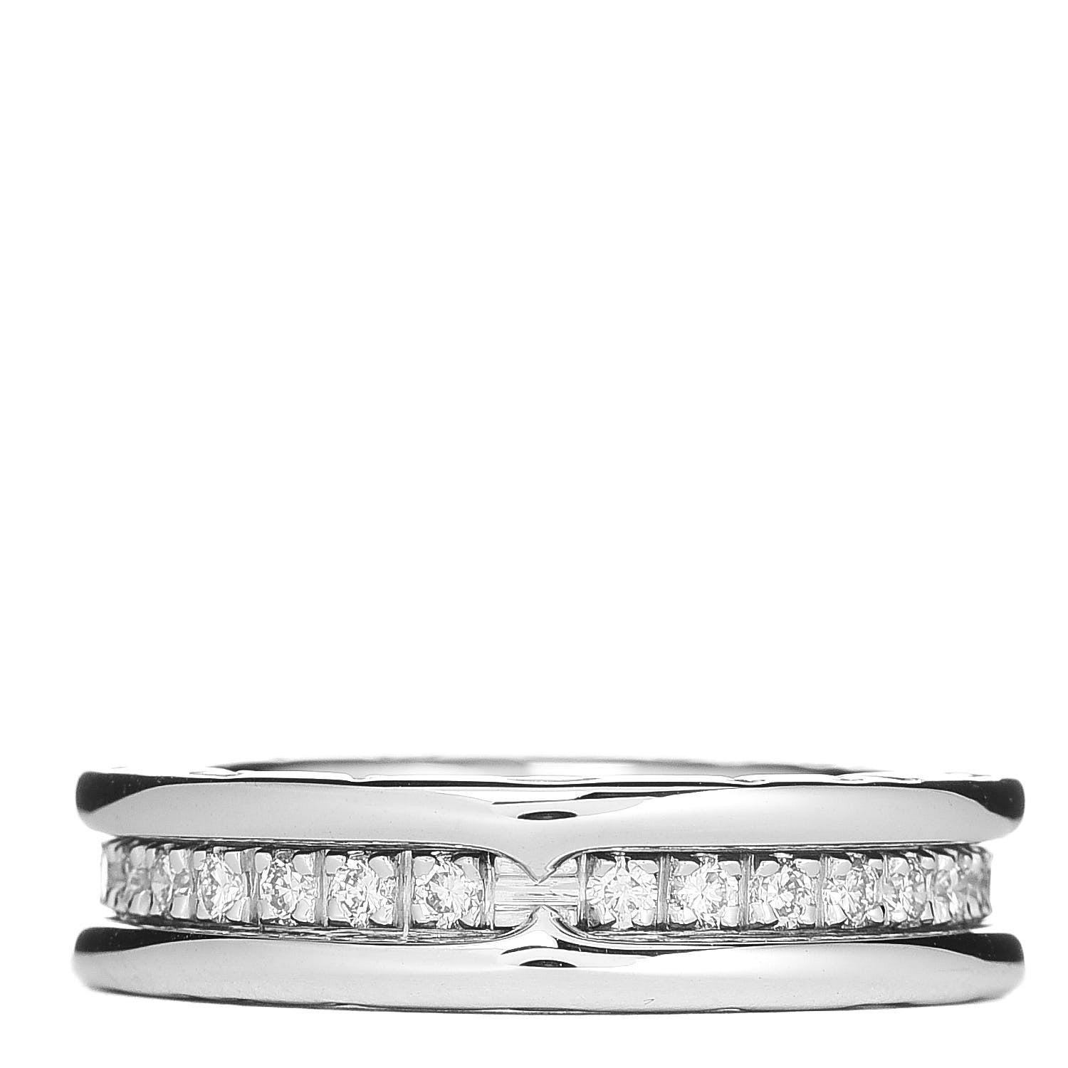 Bulgari 18K White Gold Diamond B.Zero1 Ring 48 4.5 1 of 4