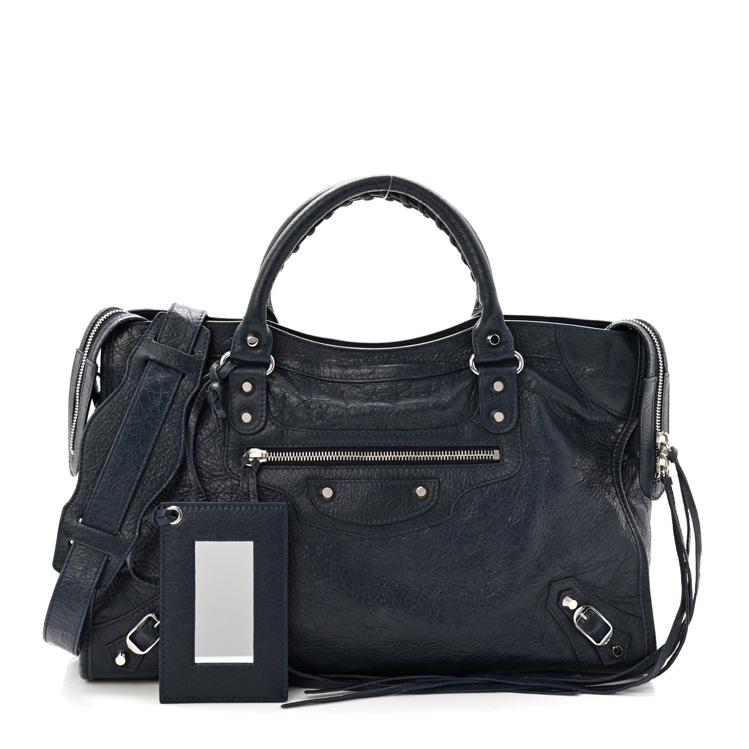 Balenciaga Agneau Classic Silver Hardware City Bleu Obscur 3 of 11