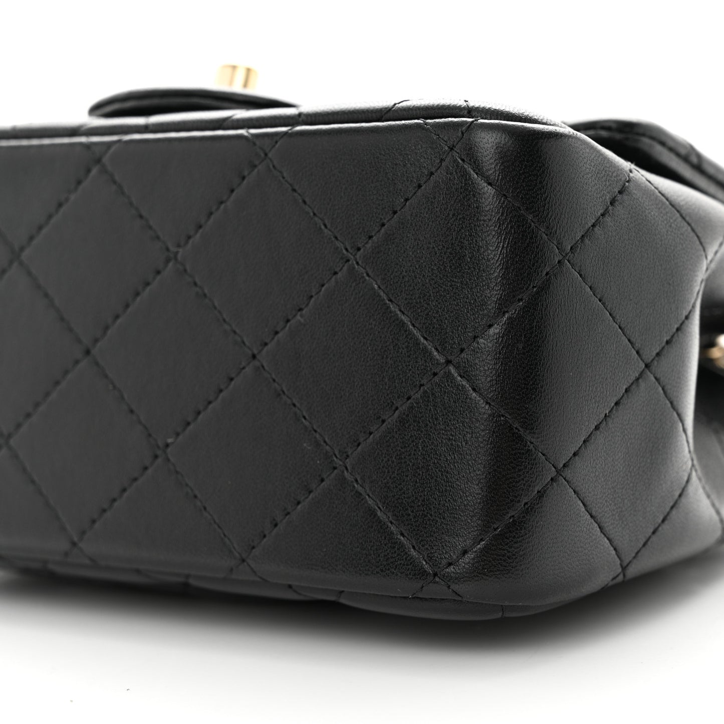Lambskin Quilted Mini Square Flap Black