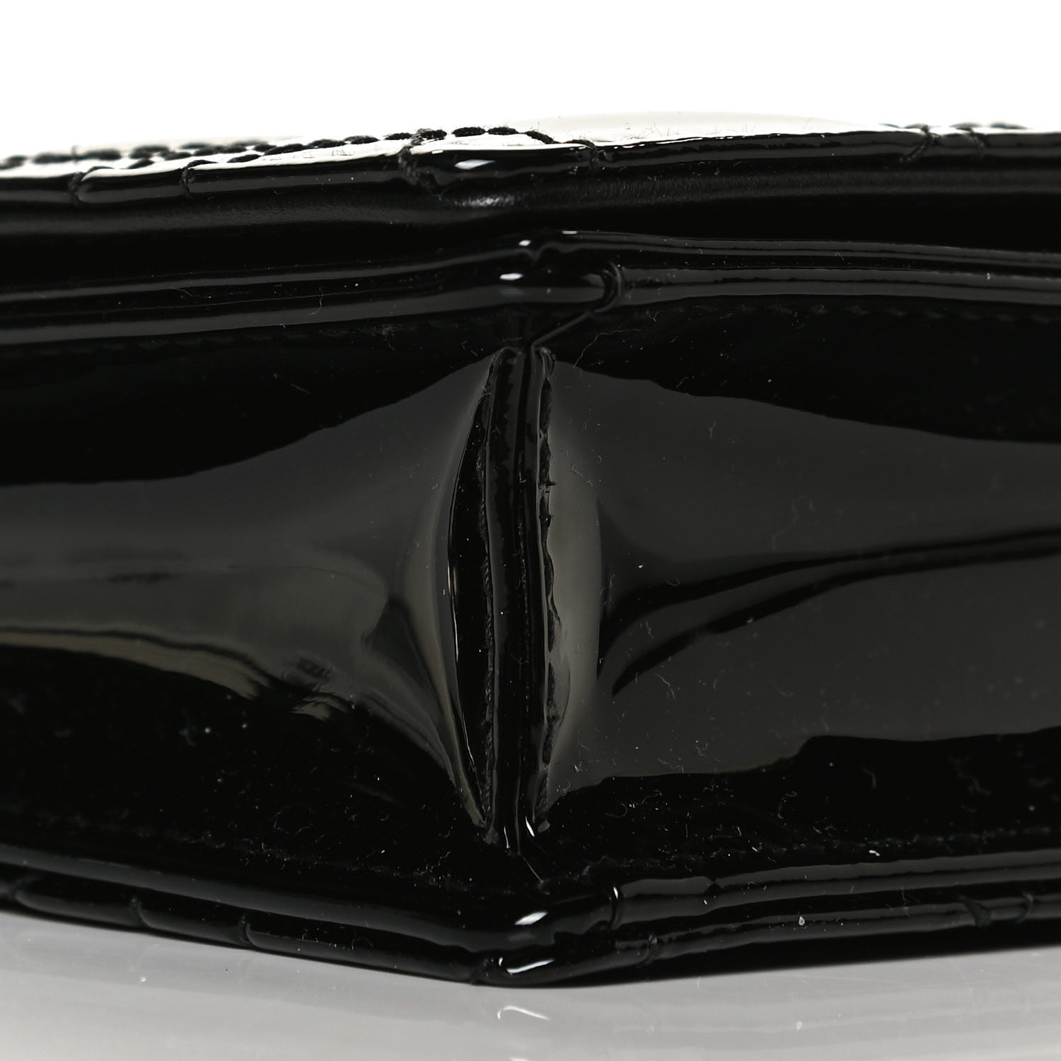 Christian Dior Patent Cannage Lady Dior Chain Wallet Black 14 of 29
